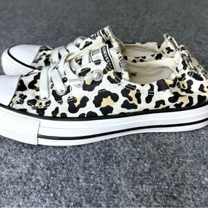 Converse All Star Animal Leopard Print Slip On Casual Sneakers Womens 7